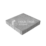 Тротуарная плитка Квадрат 400х400х60, серо-белая на камне